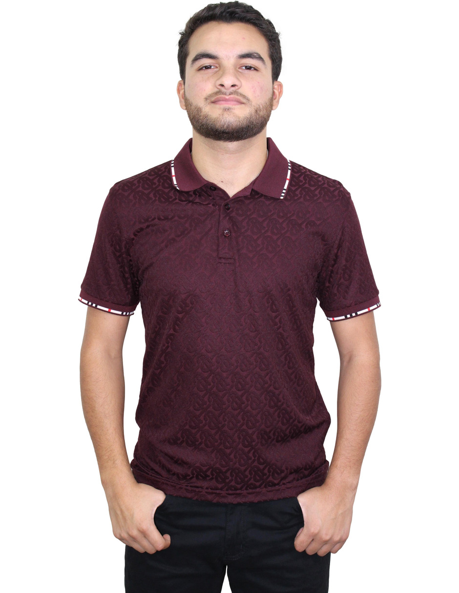 Playera Polo Caballero Marca Pavini P-2053-BURGUNDY