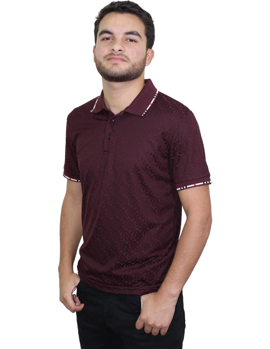 Playera Polo Caballero Marca Pavini P-2053-BURGUNDY