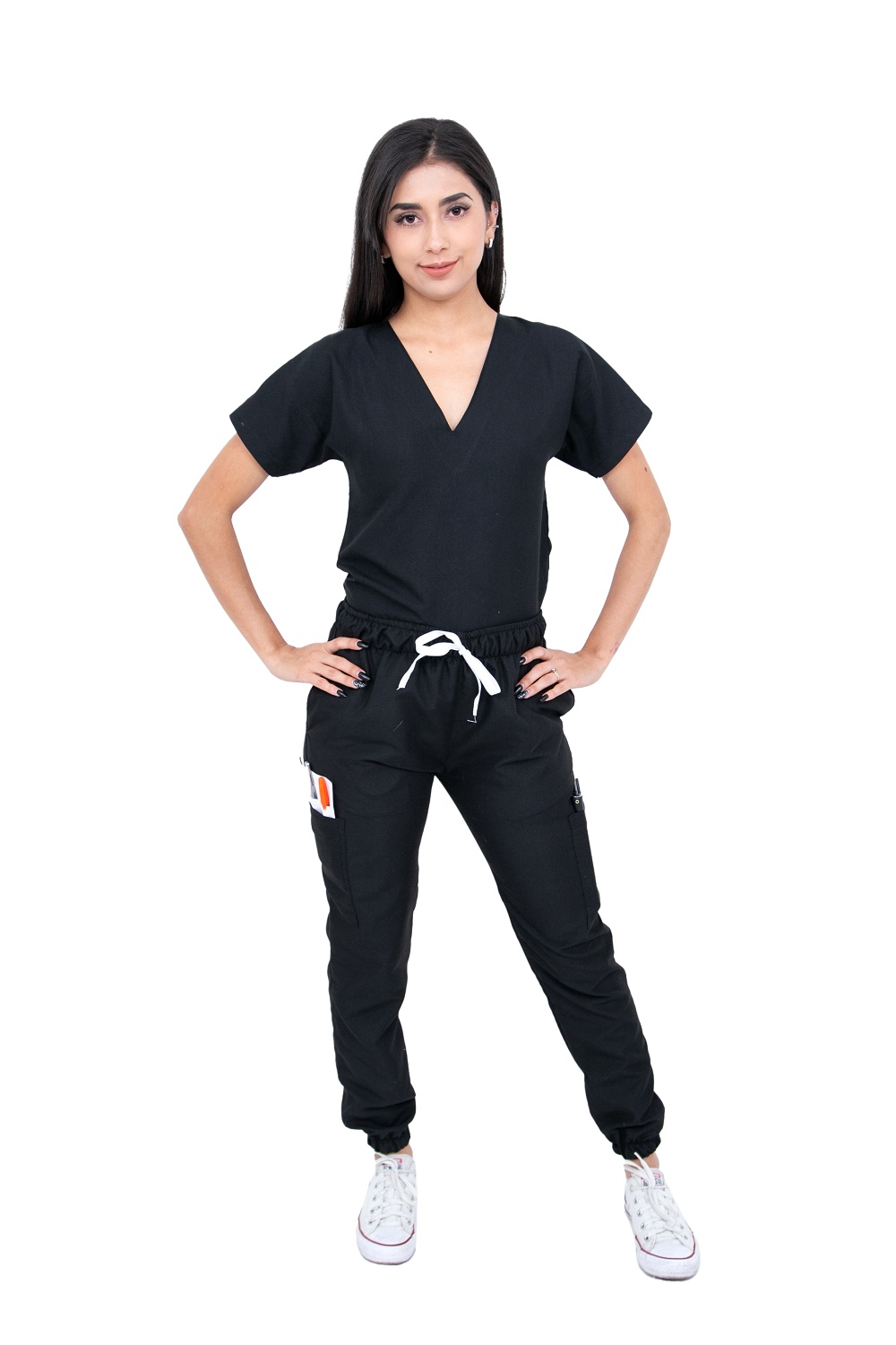 Pijama Quirúrgica Negra Jogger Antifluidos Dama