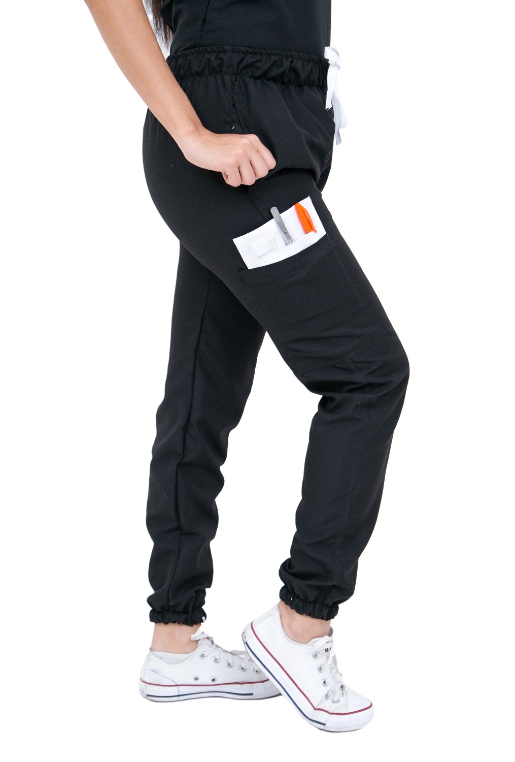Pijama Quirúrgica Negra Jogger Antifluidos Dama