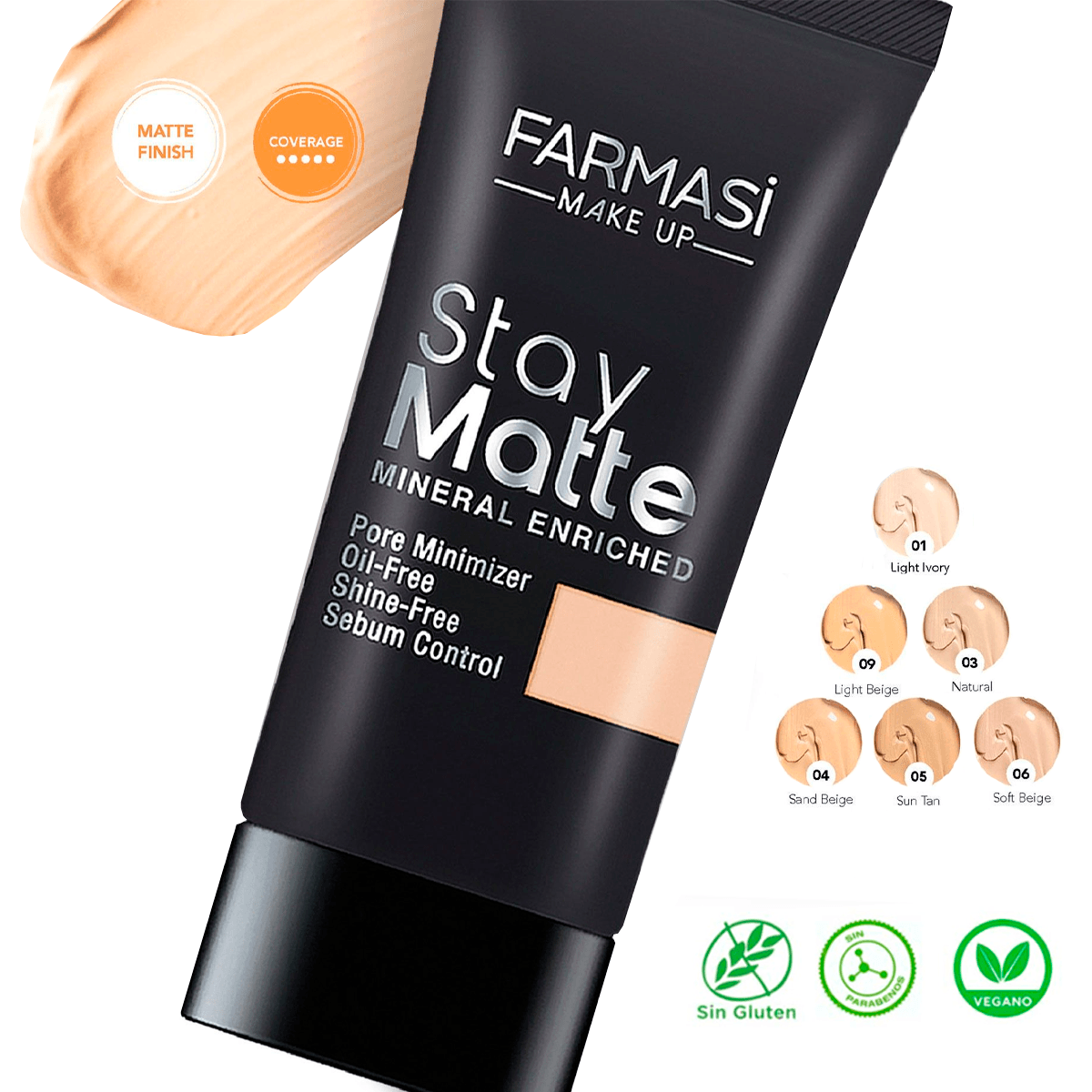 Base De Maquillaje Ligera Stay Matte Control De Exceso De Grasa Maquillaje Farmasi