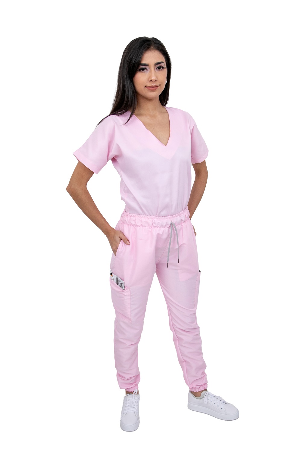 Pijama Quirúrgica Rosa Pastel Jogger Antifluidos Dama