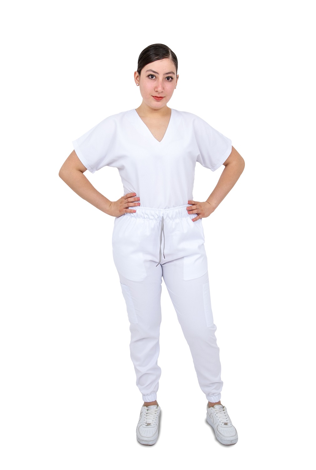 Pijama Quirúrgica Blanca Jogger Antifluidos Dama