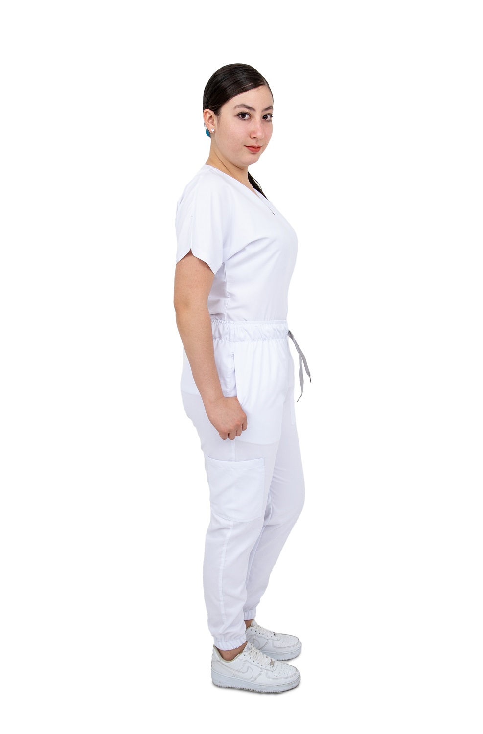 Pijama Quirúrgica Blanca Jogger Antifluidos Dama