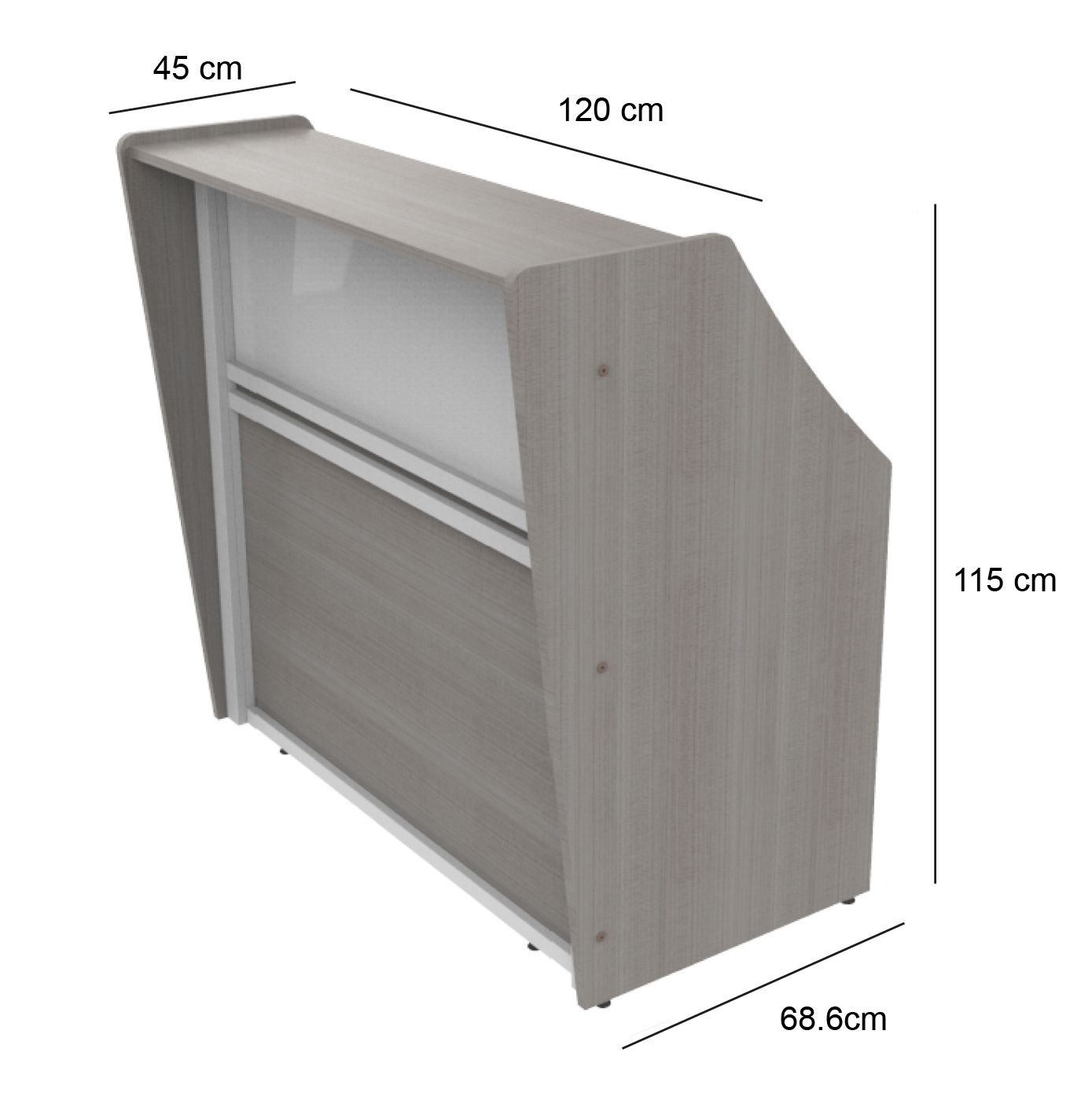 Recepción Recta con Policarbonato Modular Trento Mod.Z554
