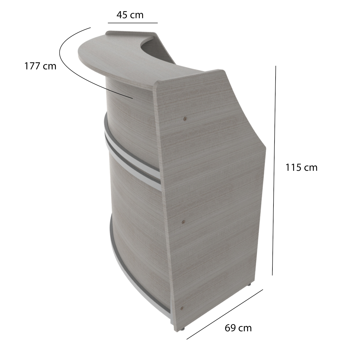 Recepción Curva con Policarbonato Modular Trento Mod.Z552