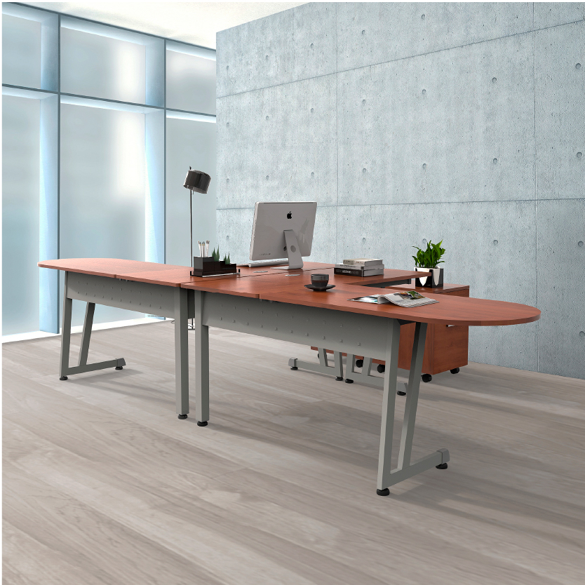 Escritorio en L Peninsular Trento Mod. Z120| Color Caoba