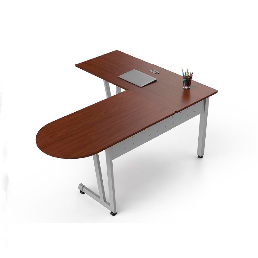 Escritorio en L Peninsular Trento Mod. Z120| Color Caoba