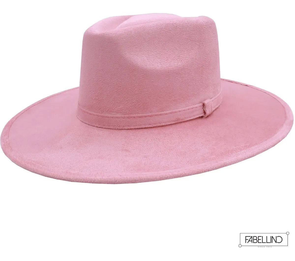 Sombrero Unisex Gamuza Horma Flecha Retro Hípster Elegante Rosa Bebe