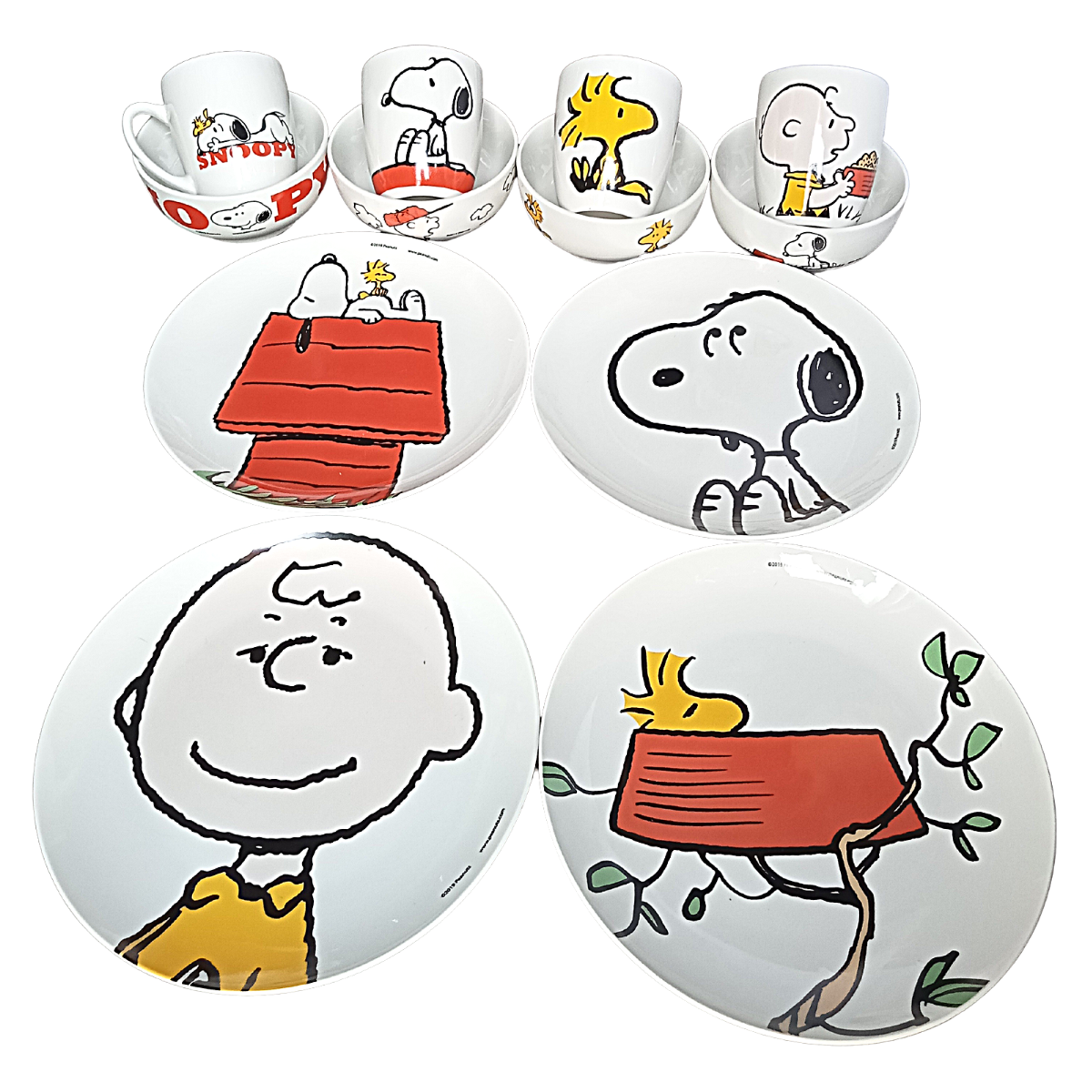 Vajilla Snoopy Coleccionable De Cerámica 12 Piezas