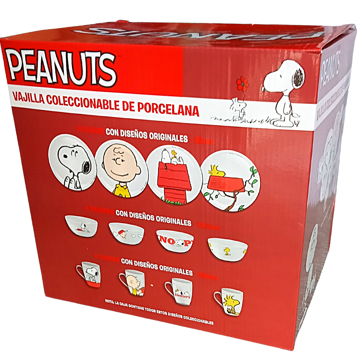 Vajilla Snoopy Coleccionable De Cerámica 12 Piezas
