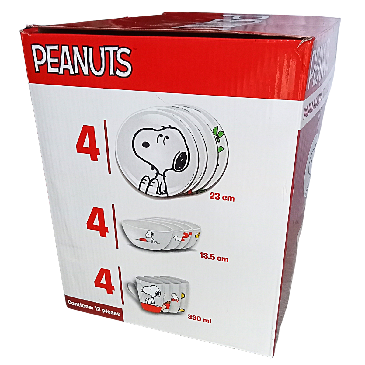 Vajilla Snoopy Coleccionable De Cerámica 12 Piezas