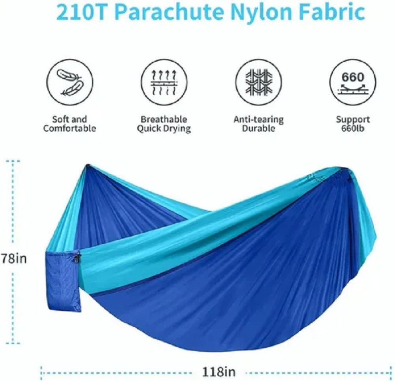 Hamacas Camping Ligera Portátil Doble Duradera Con 2 Cuerdas