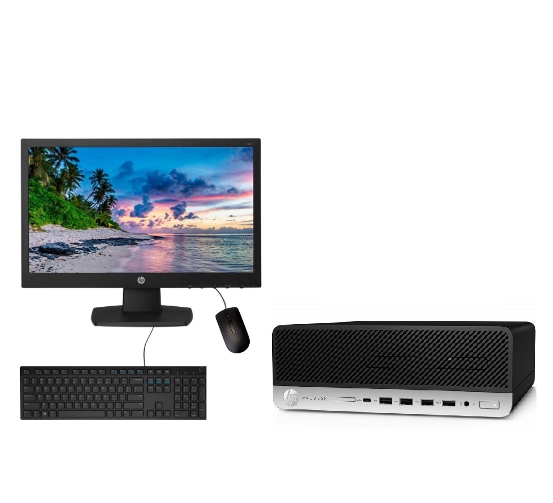 PC HP ProDesk 600 G3 SFF-Core i5, 6ta generación-32GB RAM- 2TB HDD- Monitor 19"- Windows 10 Pro- Equipo Clase A, Reacondicionado.