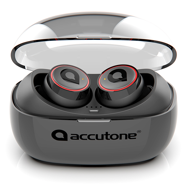 Accutone Auricular Vega 2 Bluetooth 5.0, 8 + 120 horas de uso continuo, anulación de ruido ambiente, compatible con Siri y Google Assistant, sonido Clase B