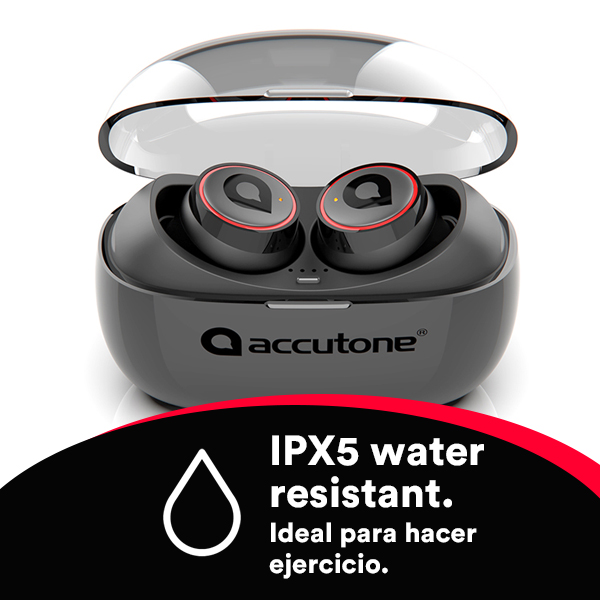 Accutone Auricular Vega 2 Bluetooth 5.0, 8 + 120 horas de uso continuo, anulación de ruido ambiente, compatible con Siri y Google Assistant, sonido Clase B