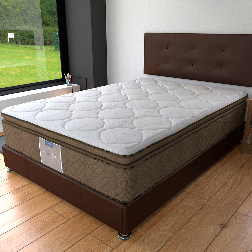 Colchón y Box Matrimonial Leyen Nova Restonic Ortopédico 100% Hipoalergénico