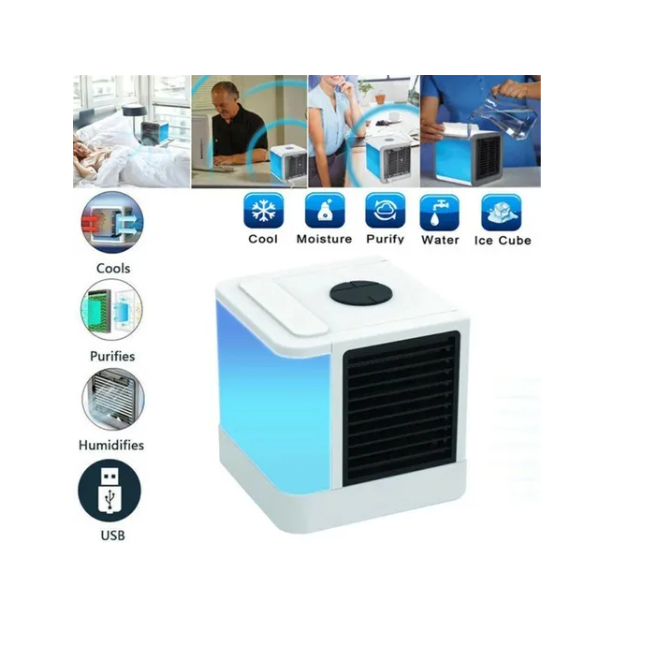 Mini Aire Acondicionado Clima Portatil Con Luz Enfriador .