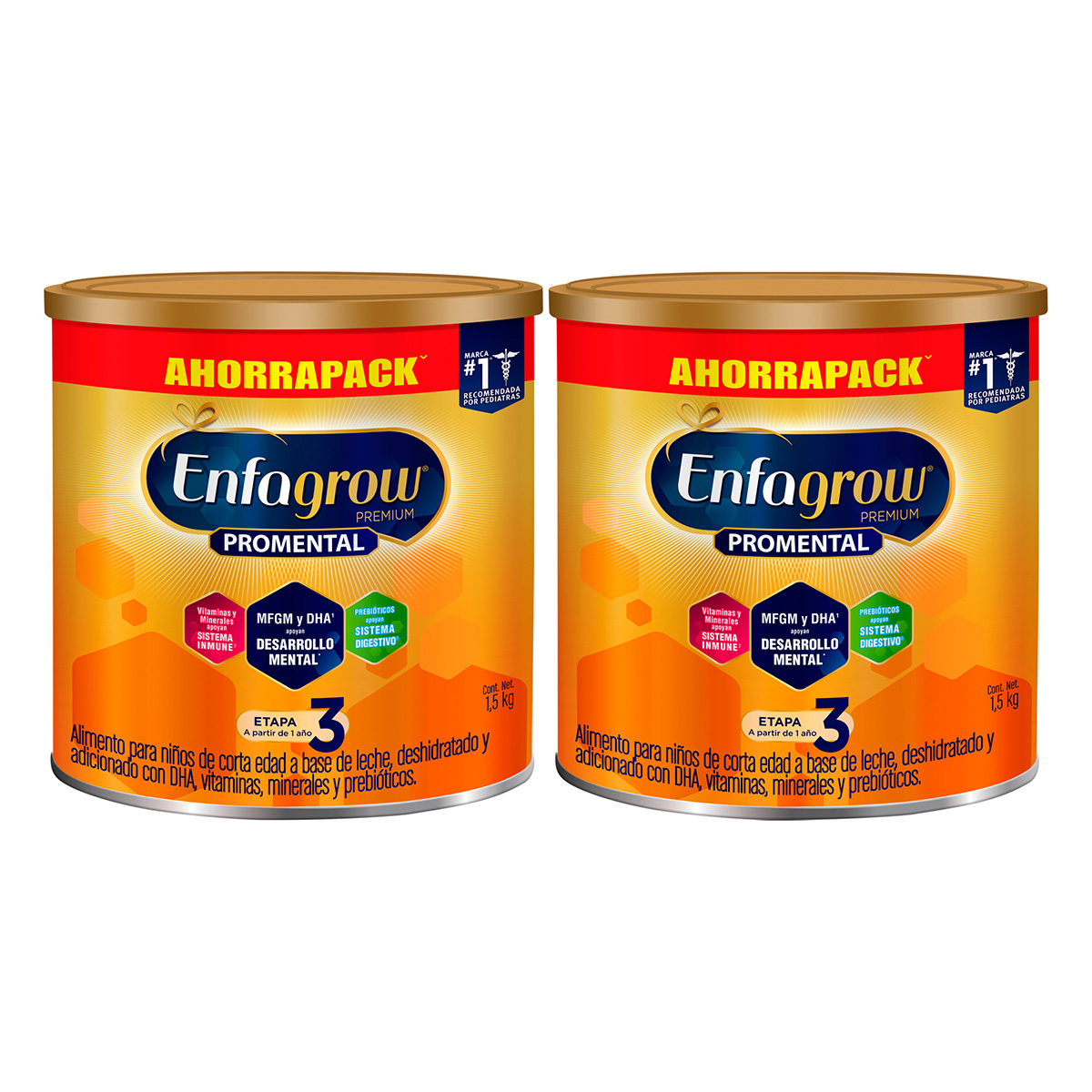 Fórmula Infantil Enfagrow Promental Etapa3-2 Latas De 1.5 Kg