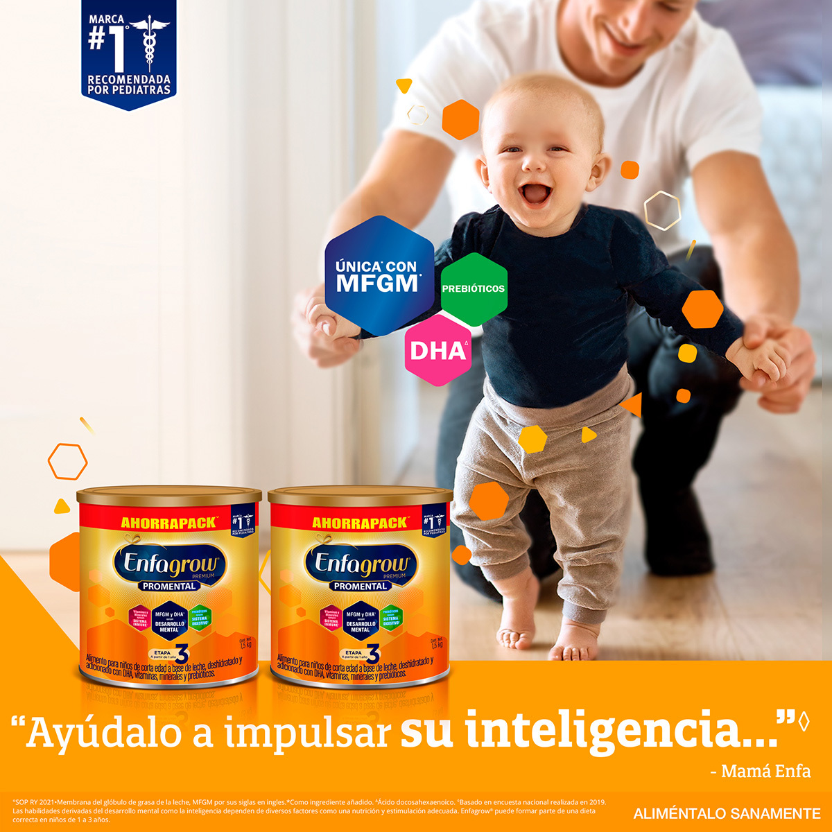 Fórmula Infantil Enfagrow Promental Etapa3-2 Latas De 1.5 Kg