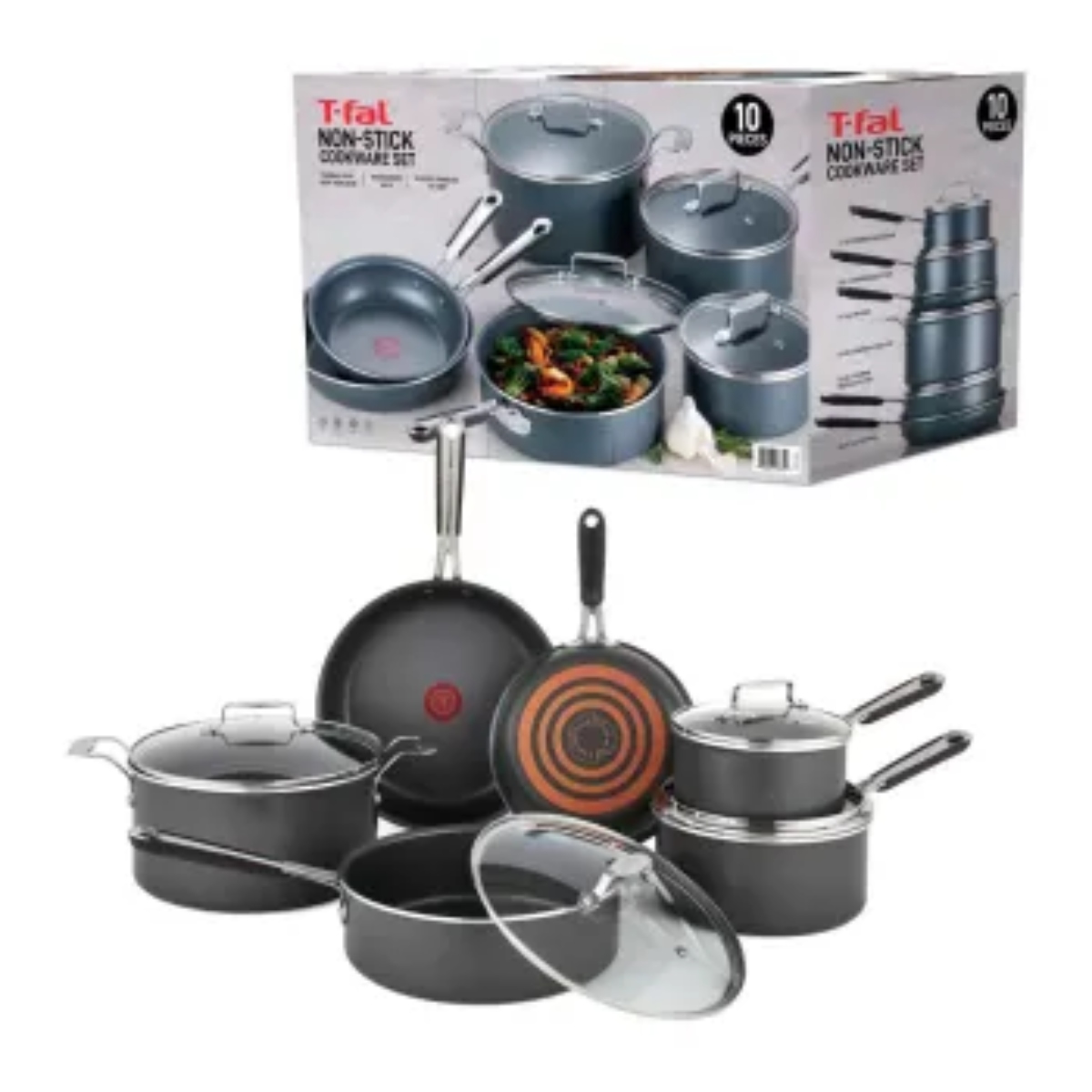 BATERIA DE COCINA T-FAL E106AS64/CD PLATINUM 10 PIEZAS ENDY5*