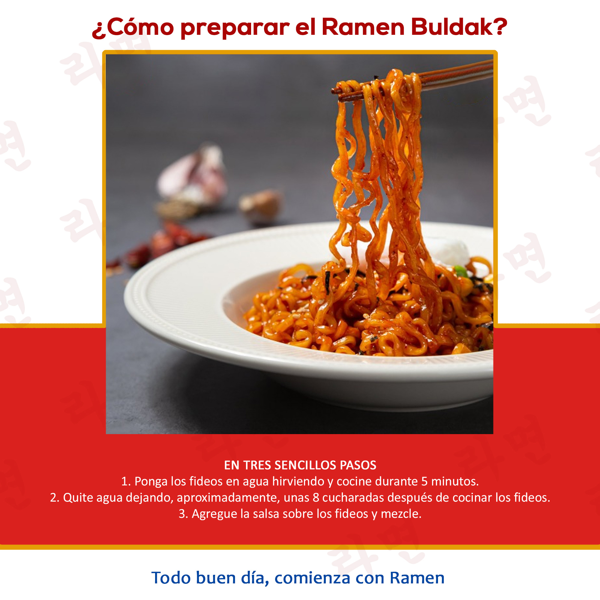 Sopa Instantánea Ramen Coreano Picante Buldak 5pzs