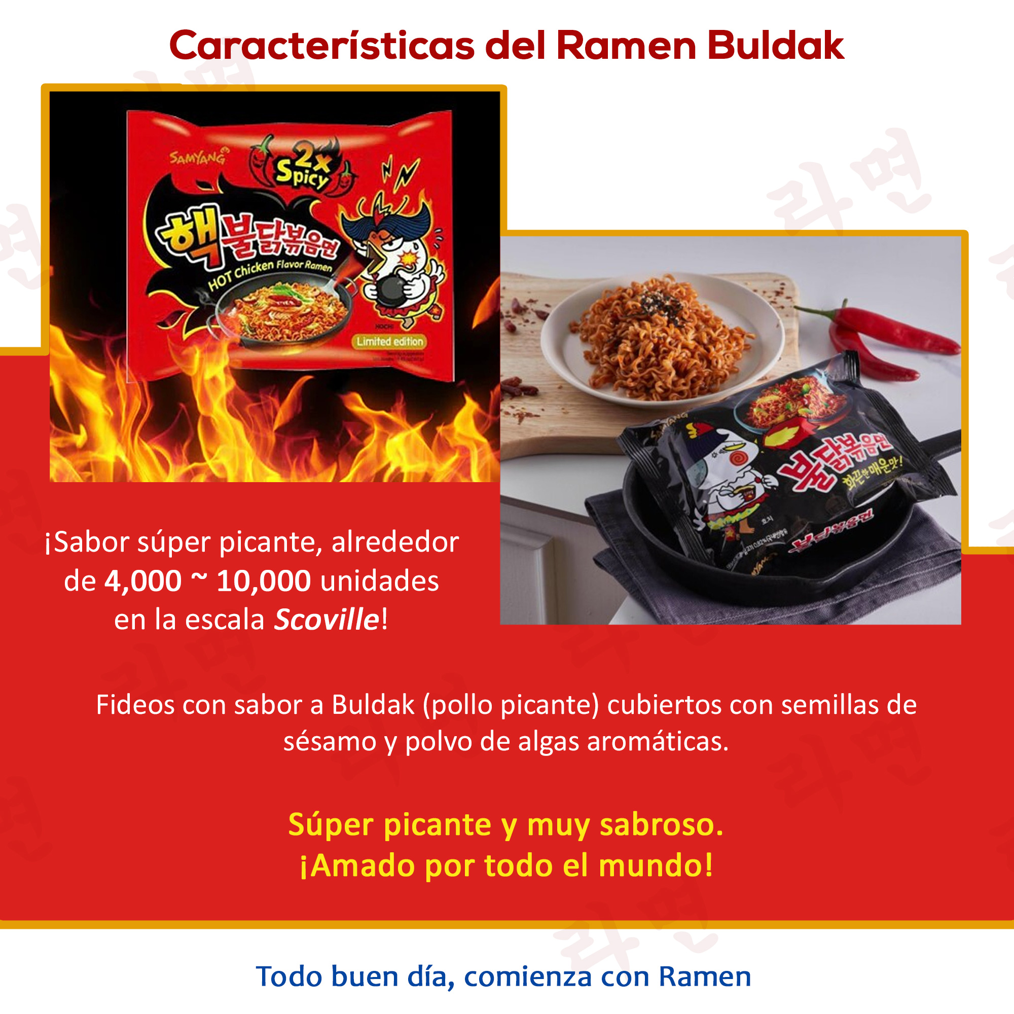 Sopa Instantánea Ramen Coreano Picante Buldak 5pzs