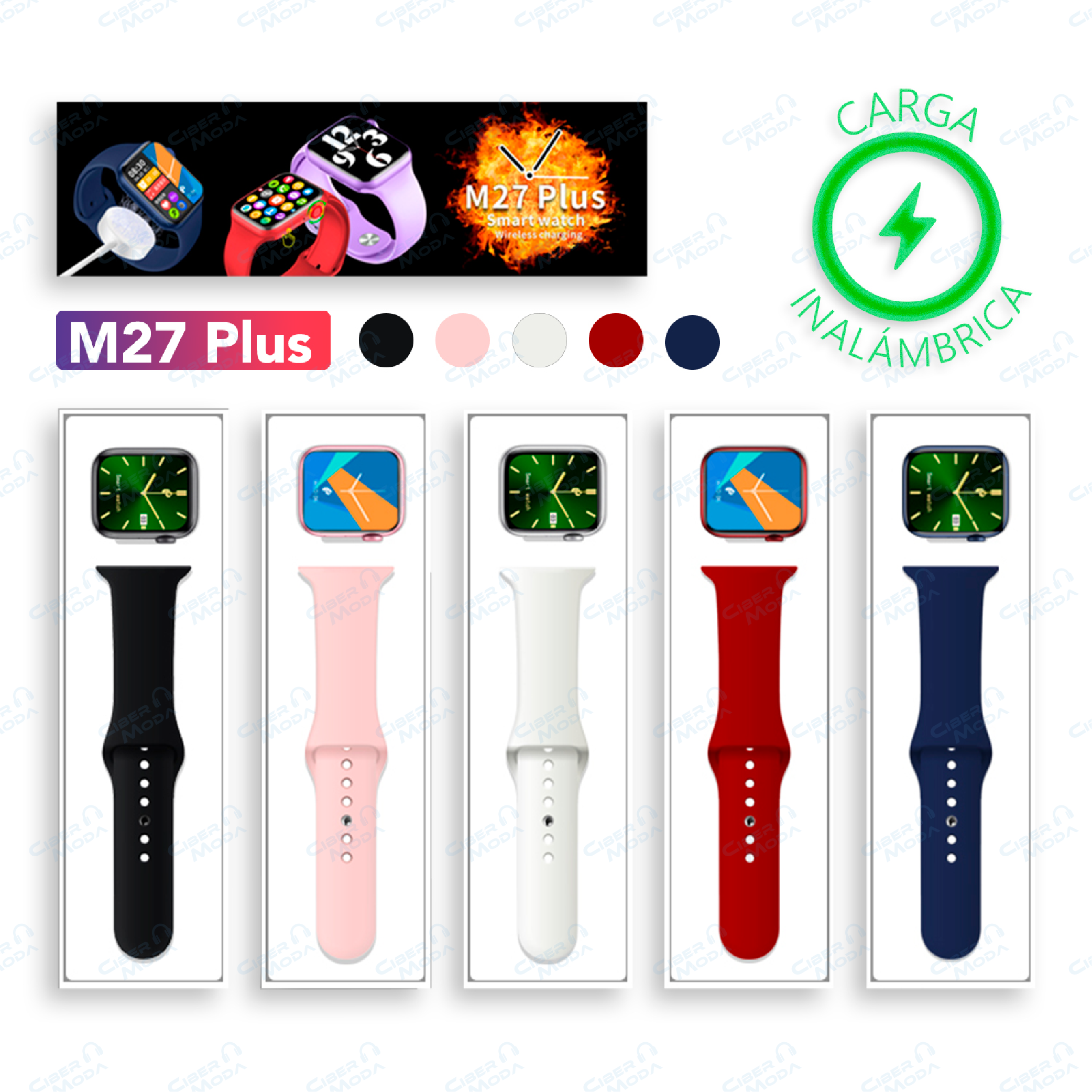 Nuevo M27 Plus Carga Inalambrica Gama Alta No Smartwatch M26