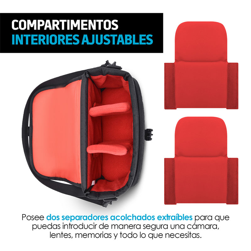 Mochila para Cámara Fotográfica Tipo Maletín con Separadores Redlemon