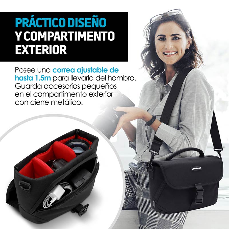 Mochila para Cámara Fotográfica Tipo Maletín con Separadores Redlemon