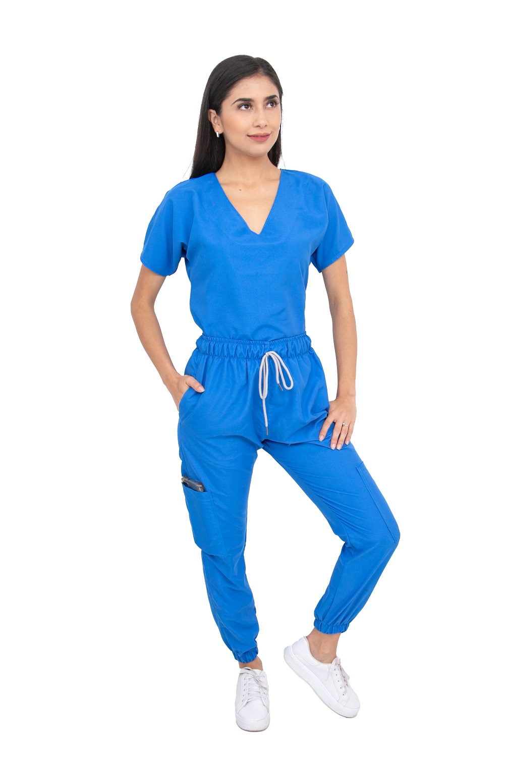 Pijama Quirúrgica Azul Plumbago Jogger Antifluidos Dama