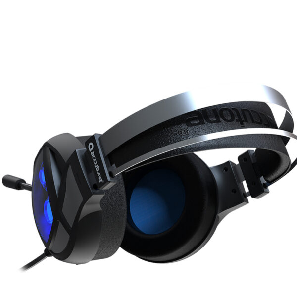 Accutone Audífonos Gamer Halo 1 Audio Surround 7.1, Modo activo vibratorio, , Luces azules a los costados de las bocinas