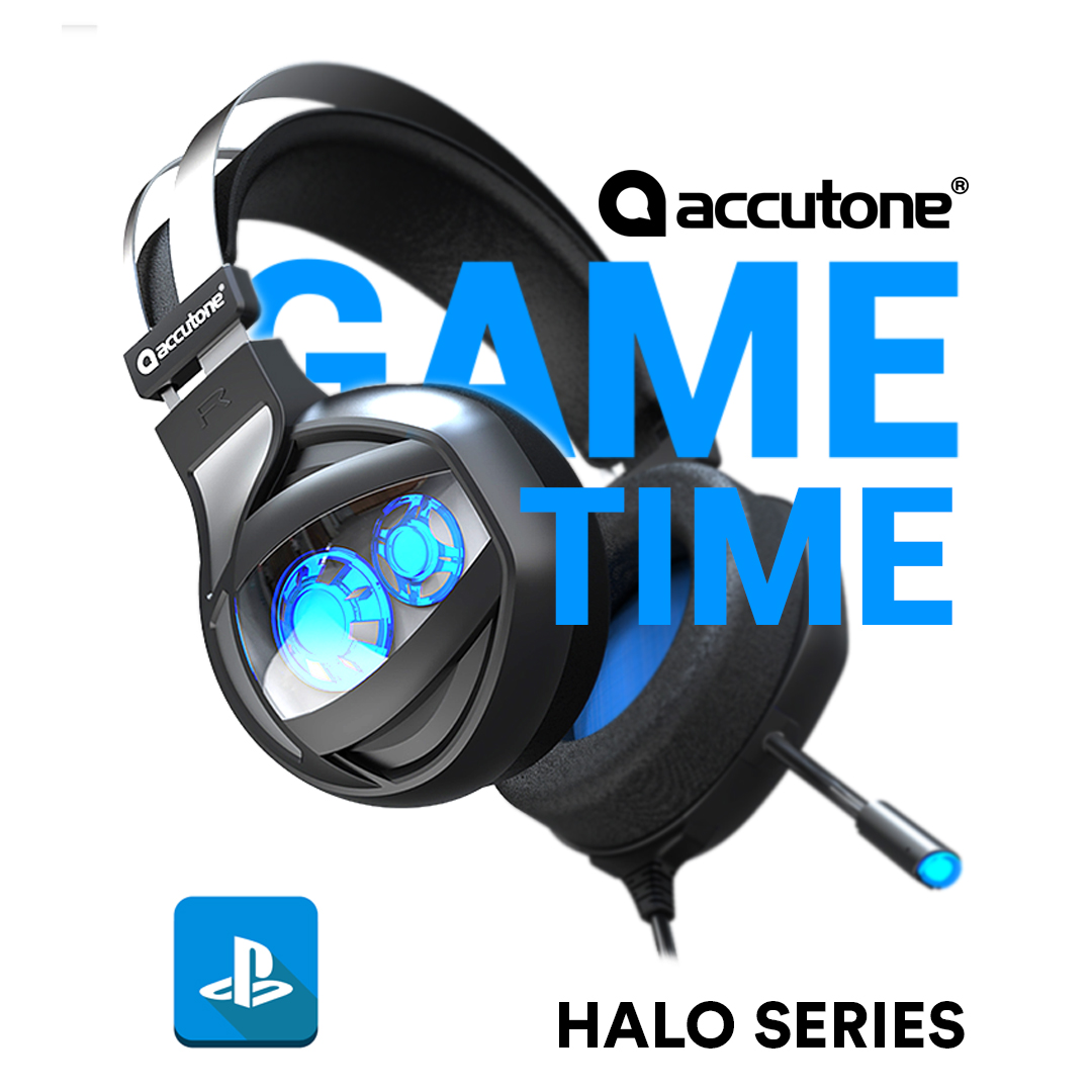 Accutone Audífonos Gamer Halo 1 Audio Surround 7.1, Modo activo vibratorio, , Luces azules a los costados de las bocinas