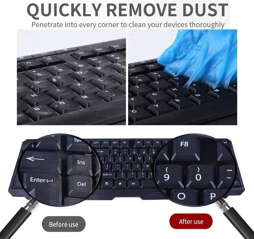 Gel de Limpieza para Detalles de Coche, Masilla de Limpieza para Coche, Limpiador Teclado Gel Universal de Limpieza de Polvo, para Computadoras, Ventilaciones de Automóviles, Impresoras
