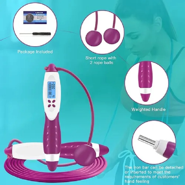 Cuerda de salto Digital Con Contador Purpura