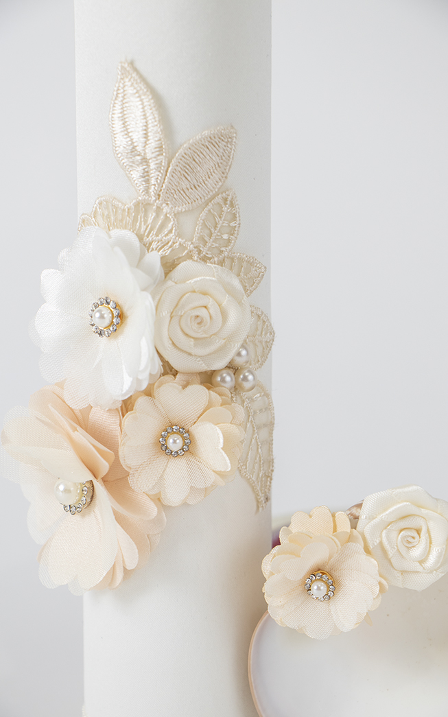 Vela, Concha, Toalla de Bautizo Niña Paloma Rubio Set 29