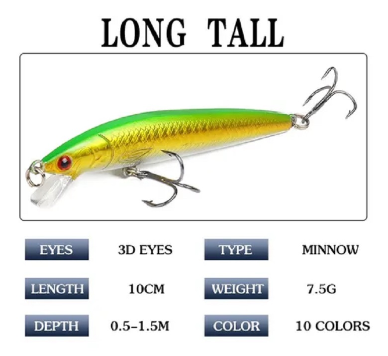 Señuelos Para Pesca En Río Con Diseño De Piscardo 10 Uds