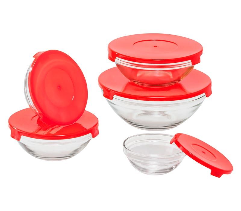 Contenedores Juego De Refractarios Kuk De Cristal Con Tapa