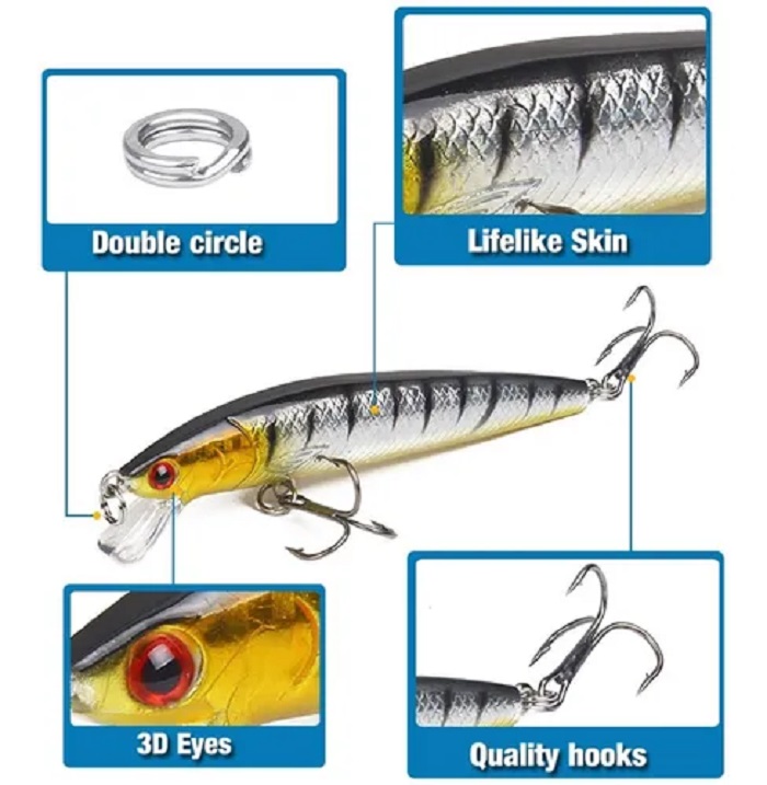 Señuelos Para Pesca En Río Con Diseño De Piscardo 10 Uds