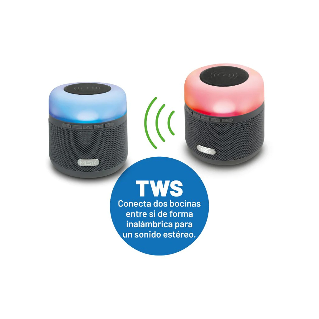 Bocina bluetooth con reproductor de tarjetas micro SD y USB