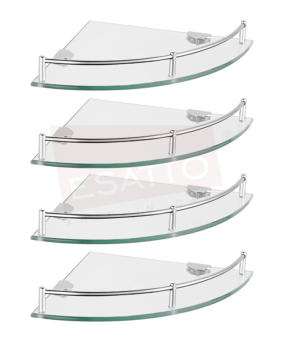 Esatto® Paquete De 4 Repisas Esquineras Vidrio Ac-032