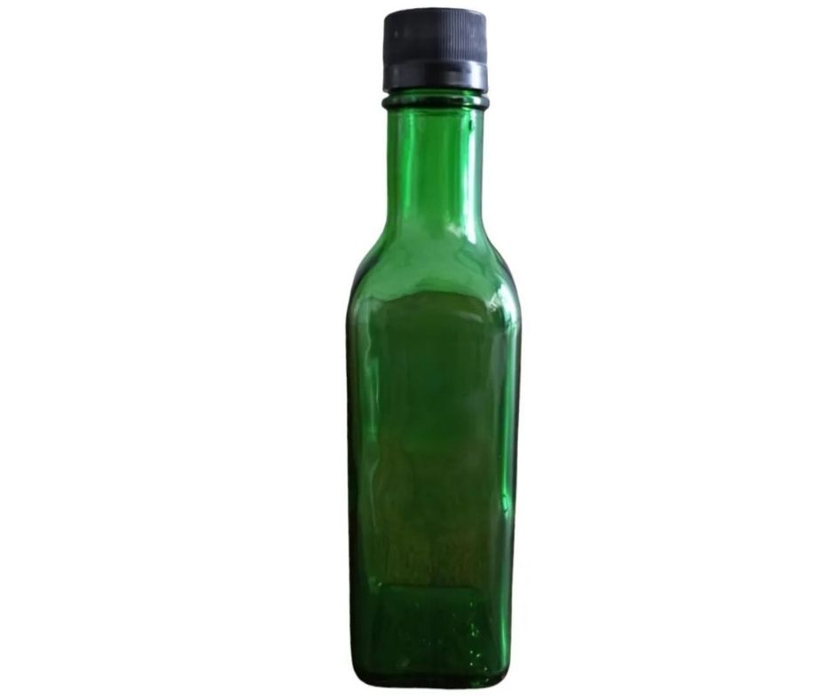 BOTELLA FRASCO PACK (12 PZAS) TEQUILERO VERDE DE VIDRIO 250 ML. C/TAPA 