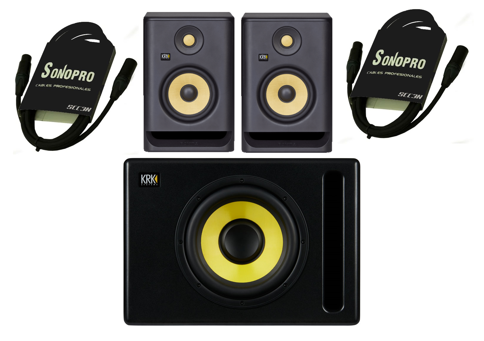 Par de Monitores 5" KRK Rokit Más Subwoofer 10" KRK S10-4 - Cables de Regalo