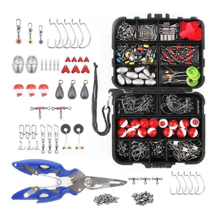 Kit De Accesorios Para Pesca 264 Piezas Negro con Rojo