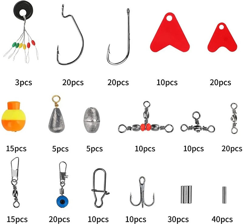 Kit De Accesorios Para Pesca 264 Piezas Negro con Amarillo