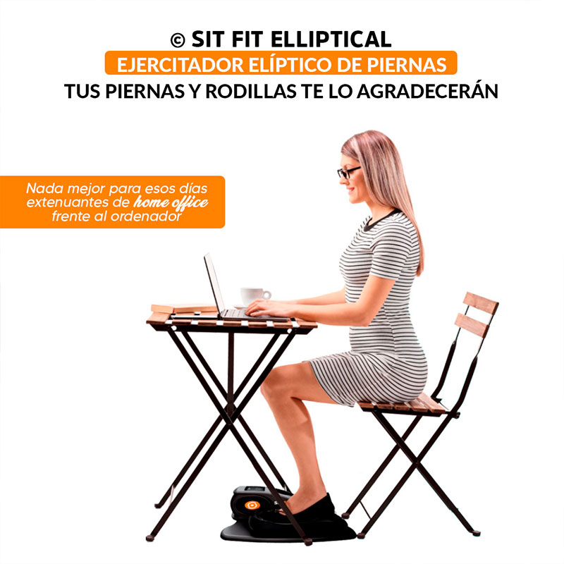 Elíptica Ejercitador para piernas portátil Sit Fit con Sistema de tecnología de movimiento silencioso