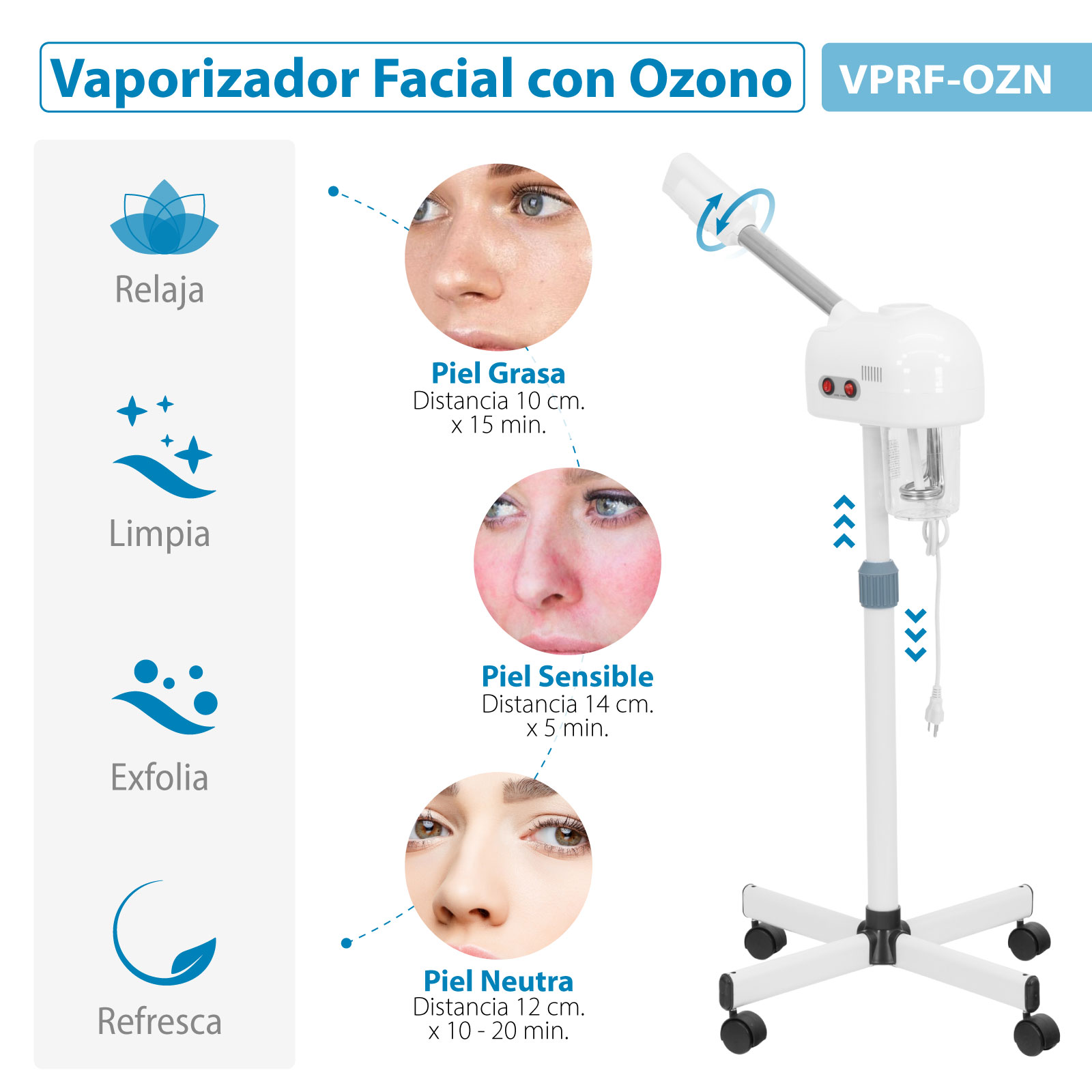 Vaporizador Facial Profesional Relajacion por Vapor de Ozono