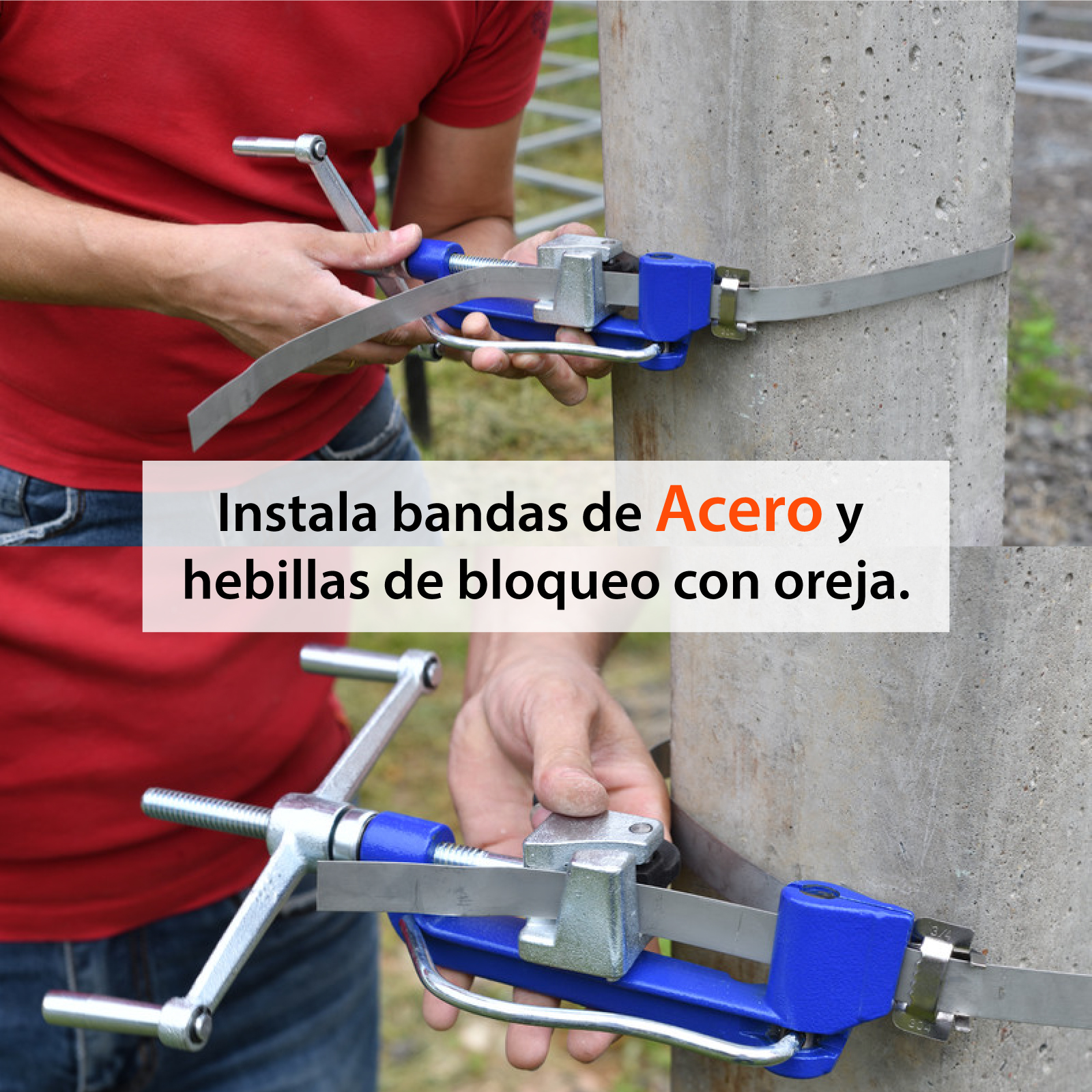 Flejadora Tensionadora Manual tipo Band-it Cintillas Acero