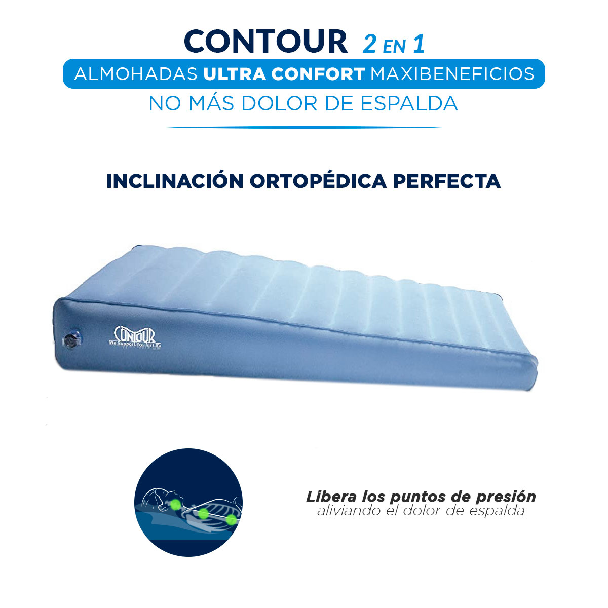 Almohadas para Piernas, Espalda y Rodillas Wow Sleep Contour 2 en 1 + Legacy Pillow Maxibeneficios pack 3