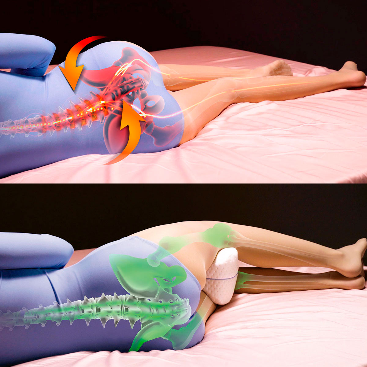 Almohadas para Piernas, Espalda y Rodillas Wow Sleep Contour 2 en 1 + Legacy Pillow Maxibeneficios pack 3